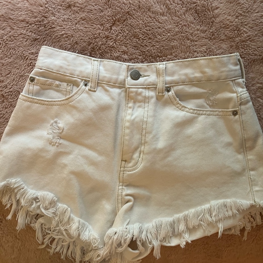Brand new BDG white jean shorts